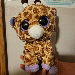 Adorable Brown and Purple Stuffed Giraffe Toy